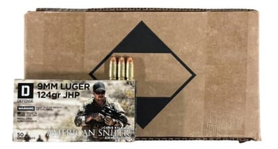 American Sniper Ammo 9mm 124 Gr JHP Jacketed Hollow Point 1000rd Case - $299.99 + Free Shipping 