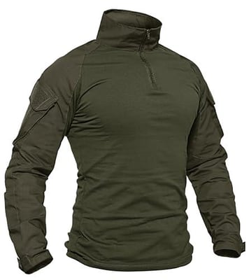 TACVASEN Tactical Shirt for Men 1/4 Zip Combat Shirt Long Sleeve with Pockets Army Pullover Military Lightweight Hiking Shooting Training Green S - $27.98 + FREE Shipping
