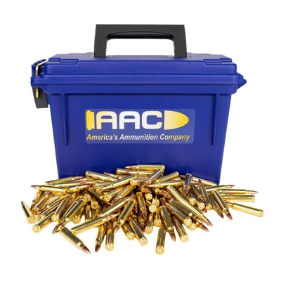 AAC .223 Remington 55 Grain FMJ Armscor Ammo 250rd With AAC Blue 30 Cal Ammo Can - $129.99