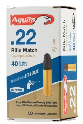 Aguila Match Competition Brass .22 LR 40-Grain 50-Rounds LSP - $7.49 ($9.99 S/H on Firearms / $12.99 Flat Rate S/H on ammo)
