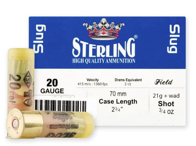 Sterling Ammo 20 Gauge Tornado Slug 10 Rounds - $4.99 