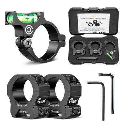 50% off CVLIFE Scope Level and Scope Rings for 30mm Tubes Anti-cant 30mm Scope Bubble Level 1 Inch Ring Center Height Scope Mount Compatible with Picatinny Rails Aluminum Alloy w/code MTMI9XAD - $12.49 + FREE Shipping