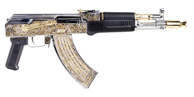 Kalashnikov KP-104 12.25" 7.62x39 30rd Pistol, Gold/Nickel Plated - $2999.99 