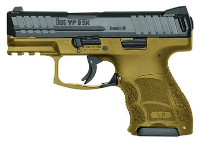 H&K VP9SK 9mm BROWN w/2 10rd & 1 13rd Mags & Night Sights - $699.98 