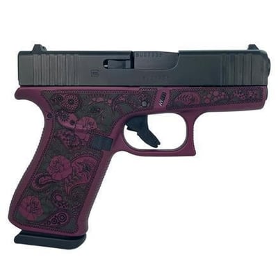 Glock 43X Black Cherry 9mm 3.4&quot; Barrel 10-Rounds Paisley Engraved - $499.77 (Free S/H on Firearms)