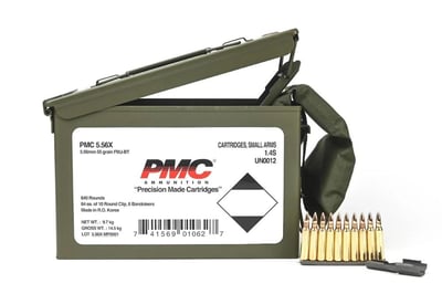 PMC X-Tac 5.56 NATO 55gr FMJBT 840rds w/ Bandoleer in M2A1 Ammo Can 5.56X(M/B) - $399.99 