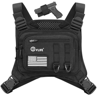 50% off CVLIFE Chest Bag Chest Vest with Pistol Holster Chest Bag for Men Running Chest Pack Adjustable Tactical Vest Bag for Outdoor w/code WQ35A7YB - $12.99 + FREE Shipping