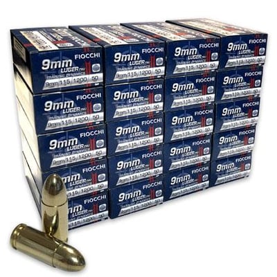 Fiocchi 9AP Shooting Dynamics 9mm 115 gr FMJ 1000rd CASE - $204.44 + Free Shipping 