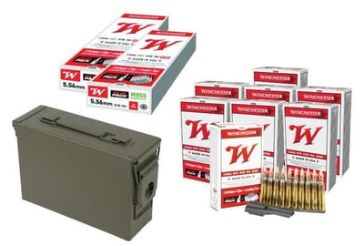 Winchester 5.56 XM193 55gr FMJ 240rds + M855 62gr green tip 60rds + Military Ammo Can - $190 (Free S/H)