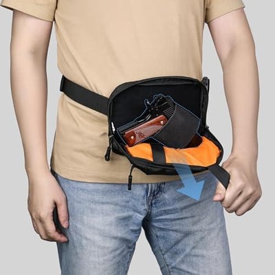 DEYACE Fanny Pack for Guns, Quick Draw CCW EDC Bag Adjustable Fanny Pack Gun Holster for Women and Men - $10.01 + FREE Shipping