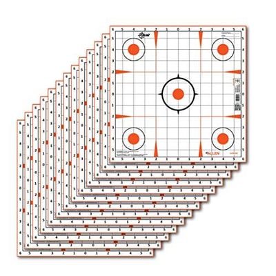 EZ-Aim Paper Shooting Target Sight-in Grid Target by Allen, 12" x 12" 13 Per Pack, White/Orange - $1.46 (Free S/H over $25)