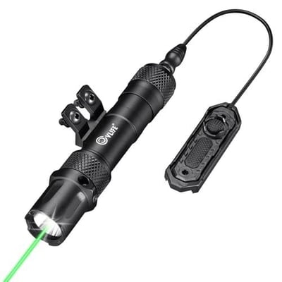 CVLIFE 1900 Lumens M-Rail High Lumen Rechargeable Rifle Light with Strobe Mode with Green Laser Pressure Remote Switch Included - $65.69 w/code "HO8CLA6K" (Free S/H over $25)