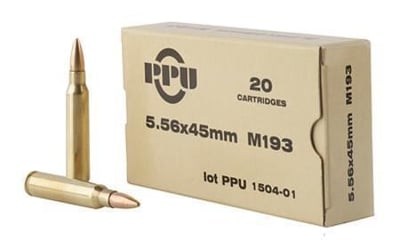 Prvi Partizan (PPU) 5.56x45mm 55 Grain FMJBT M193 20 Rounds - $9.99