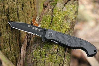 S&W Special Tactical 8.1" High Carbon S.S. Folding Knife 3." Serrated Tanto Blade ABS Handle - $10 + FREE Shipping
