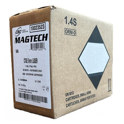 Magtech 9mm 115gr FMJ Brass Case 1000rd - $213.99 + $16.95 ship (No tax outside WA)