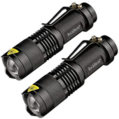 2 Pack Rockbirds LED A100 Mini Super Bright 3 Mode Tactical Flashlight - $4.99 (Free S/H over $25)