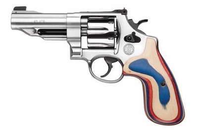 S&W Model 625 Performance Center .45 ACP 4" SS Barrel Satin Finish Red/White/Blue Laminate Grip 6 Round - $992.09