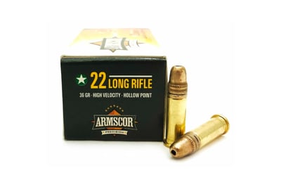 Armscor Precision .22LR Ammunition 36 Grain High Velocity Hollow Point 1247 fps 50 Rounds 50015 - $3.49  ($8.99 Flat Rate Shipping)