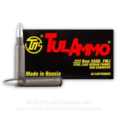 223 Rem - 55 Grain Full Metal Jacket - Tula - 1000 Rounds - $180