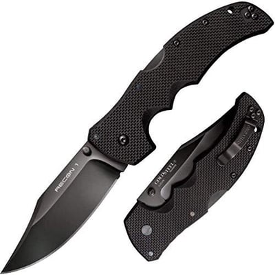 Cold Steel Recon 1 Folder Clip Pt. 4In Bold 9-3/8In Overall Folding Camping Knives, Black - $75.89 + FREE Shipping