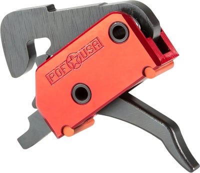 Patriot Ordnance Factory 2-Stage Drop-in Enhanced Finger Placement Trigger for AR/POF-USA Ambidextrous Lower Receivers Rifle, Hardcoat Anodized Red/Black - 01511 - $99.99 