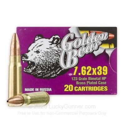 Golden Bear 7.62x39mm 123 Grain HP 20 Rounds - $8.00