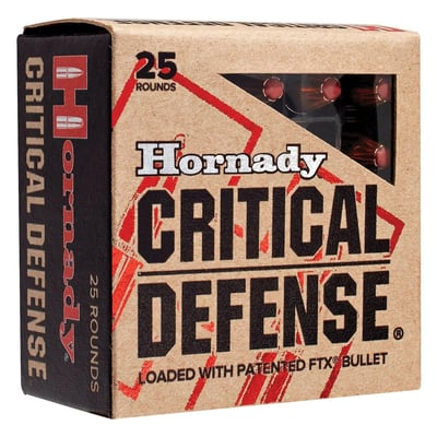 HORNADY 9mm 115Gr FTX Critical Defense 25pk Ammo - $21.46