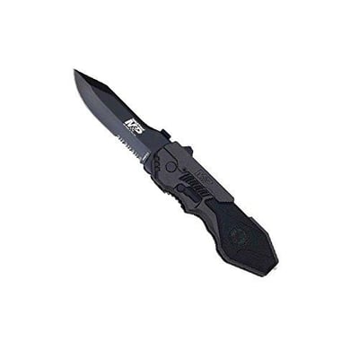 Smith & Wesson SWMP4LS 8.6in S.S. Assisted Folding Knife with 3.6in Serrated Clip Point Blade and Aluminum Handle for Outdoor Tactical Survival and EDC , Black - $44.79 + FREE Shipping