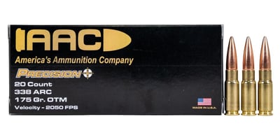 AAC 338 ARC Ammo 175 Grain OTM 20rd Box - $21.99 