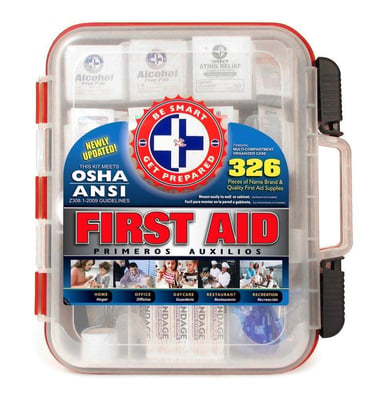 First Aid Kit Hard Red Case 326 Pieces Exceeds OSHA and ANSI Guidelines - $26.24 shipped (LD) (Free S/H over $25)