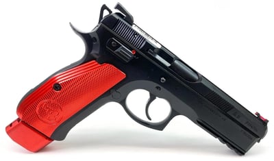 CZ-USA 75 SP-01 Competition 9mm 4.6" 21rd Pistol w/ Night Sights - Black w/ Red Grips - $899.99 (FREE Shipping on Firearms)