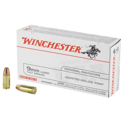 Winchester USA 9MM 147 Grain Jacketed Hollow Point - USA9JHP2 - $175 (Free S/H)