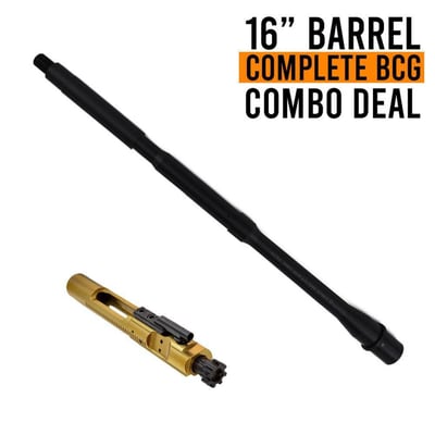 16" M4 5.56 Carbine Barrel + Titanium Nitride (TiN) Bolt Carrier Group - Gold - $136.95 