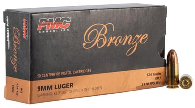 PMC 9G Bronze 9mm Luger 124 gr Full Metal Jacket (FMJ) (Case of 1000 Rounds) - $279.79 