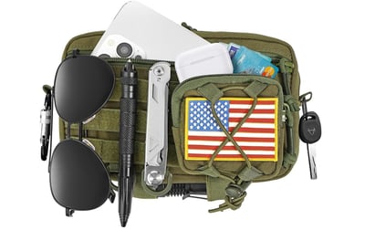 Tactical Molle Pouch, Water-Resistant Admin Pouch with US Flag Patch, Utility Molle Pouches for Tactical Vest Backpack (Army Green) - $6.74 + FREE Shipping