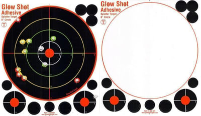 Adhesive 75 Pack - 8" Reactive Splatter Targets - Glowshot - Multi Color - $19.99 (Free S/H over $25)
