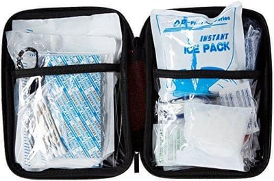 First Aid Kit - 100 Piece, Red Semi Hard Case for Emergency at Home, Outdoors, Car, Camping, Workplace, Hiking & - $13.99 (Free S/H over $25)