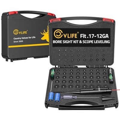 40% off CVLIFE 2-in-1 Green/Red Laser Bore Sight with Scope Level Kit Bore Sight Laser with 64 Adapter Fits .17 to 12GA Calibers Scope Bubble Level and Magnetic Scope Leveling Tool w/code IVH66CET - $29.99 + FREE Shipping