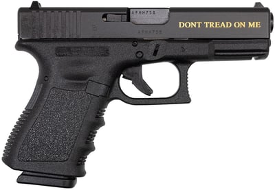 Glock 19 Gen3 9mm with Gadsen Flag and Don't Tread on Me Gold Engraving - $599
