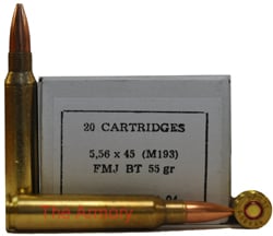 223 Remington (5.56x45mm) 55 gr FMJBT M193 PPU Ammo Case(1000 rds) - $279.49