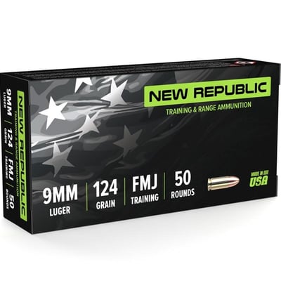New Republic 9mm Ammo 124 Grain FMJ 1000 Rounds - $230 (FREE Shipping on Firearms and Bulk Ammo)
