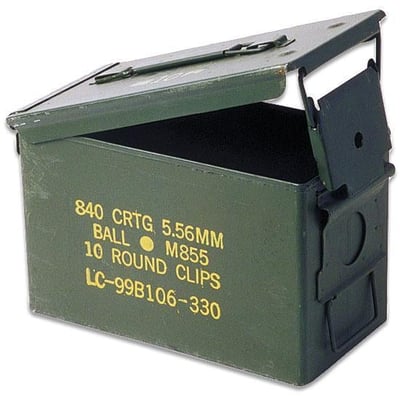 Original Military Steel Ammo Can .50 Caliber 12 x 7.5 x 6" Lever-Lock Lid in Excellent Condition - $12.50  ($10 S/H on Firearms)