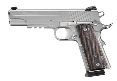 Sig 1911 SS 45 ACP 5" 8 Rd Wood Grips MA Compliant - $1049.99 (Free Shipping over $50)