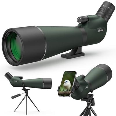 30% off MidTen 20-60x80 BAK4 Waterproof Spotting Scope Kit with Tripod, Carrying Bag & Phone Adapter, Spotter Scope for Watching & Wildlife Viewing, Green w/code 292IU7FO  + FREE Shipping