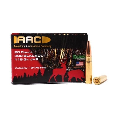 AAC 300 Blackout Ammo 115 Grain Sierra JHP 20rd Box - $14.99