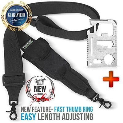 2 Point Rifle Sling AR15 Accessories +FAST LOOP Quick Adjust Length with FINGER RING- Sling Tactical Traditional ar 15 - $13.86 (Free S/H over $25)