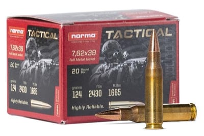 Norma Tactical 7.62 39 - 124 Gr - FMJ - 20 Rounds - $9.99 (Free S/H over $149)