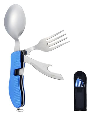 Camping Utensil Set Hikenture 4-In-1 Stainless Steel Hobo Knife Fork Spoon Bottle Opener with Storage Case - $7.84 (LD) (Free S/H over $25)