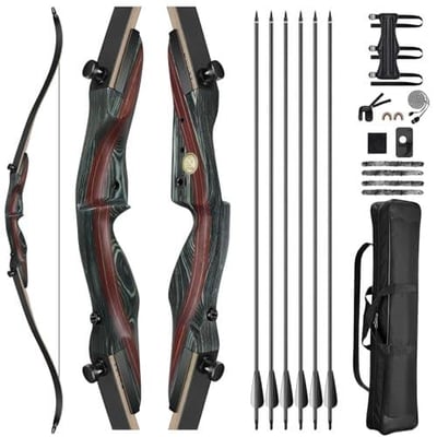 10% off CVLIFE 62" Recurve Bow and Arrow Set for Adults and Hunter,30lb-50lb Right Hand Wooden Takedown Hunting Recurve Bow,for Beginners to Advanced,Outdoor Hunting and Target Practice w/code Y5XC25BO - $98.99 + FREE Shipping