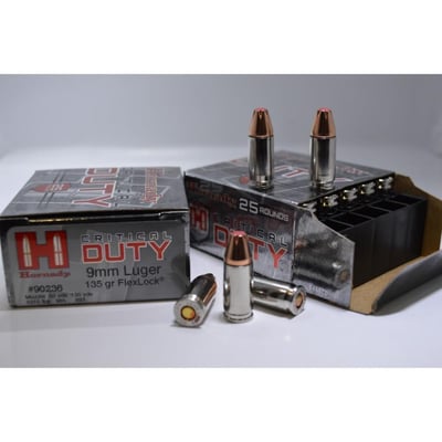 Hornady Critical Duty 9mm 135 gr FlexLock 25 Rnd - $29.99